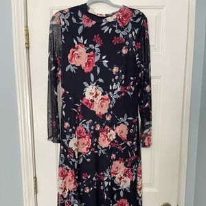 Modest floral print dress